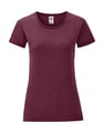 Dames T-shirt Iconic Fruit of the Loom 61-432-0 Heather Burgundy
